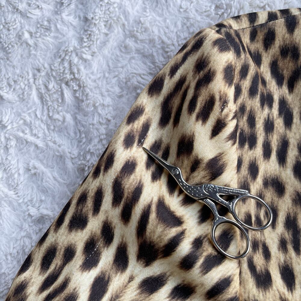 SOLD Cache vintage leopard print blazer jacket Y2K 90s animal cheetah mob wife L - Picture 8 of 16